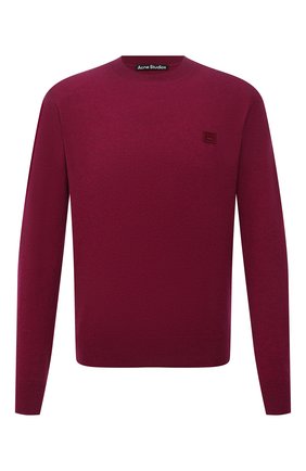 Мужской шерстяной свитер ACNE STUDIOS бордового цвета по цене 24800 руб., арт. C60035/M | Фото 1 Мужской шерстяной свитер ACNE STUDIOS бордового цвета, арт. C60035/M | Фото 1 (Материал внешний: Шерсть; Мужское Кросс-КТ: Свитер-одежда; Рукава: Длинные; Принт: Без принта; Стили: Кэжуэл; Длина (для топов): Стандартные)