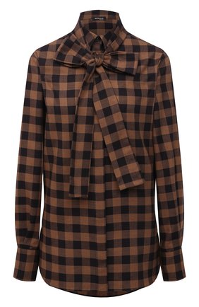 Женская рубашка из хлопка и шерсти KITON коричневого цвета по цене 87700 руб., арт. D48407H07452 | Фото 1 Женская рубашка из хлопка и шерсти KITON коричневого цвета, арт. D48407H07452 | Фото 1 (Материал внешний: Хлопок; Рукава: Длинные; Длина (для топов): Удлиненные; Женское Кросс-КТ: Рубашка-одежда; Принт: С принтом; Стили: Кэжуэл)