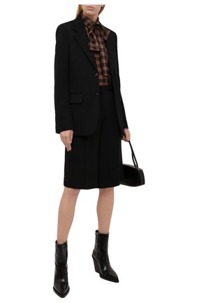 Женская рубашка из хлопка и шерсти KITON коричневого цвета по цене 87700 руб., арт. D48407H07452 | Фото 2 Женская рубашка из хлопка и шерсти KITON коричневого цвета, арт. D48407H07452 | Фото 2 (Материал внешний: Хлопок; Рукава: Длинные; Длина (для топов): Удлиненные; Женское Кросс-КТ: Рубашка-одежда; Принт: С принтом; Стили: Кэжуэл)