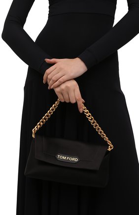 Женская сумка label small TOM FORD черного цвета по цене 103500 руб., арт. L1504T-TSA005 | Фото 2 Женская сумка label small TOM FORD черного цвета, арт. L1504T-TSA005 | Фото 2 (Сумки-технические: Сумки top-handle; Материал: Текстиль; Размер: small)