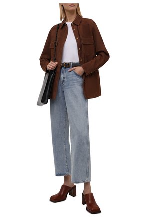Женская замшевая куртка LORO PIANA коричневого цвета по цене 699500 руб., арт. FAL7266 | Фото 2 Женская замшевая куртка LORO PIANA коричневого цвета, арт. FAL7266 | Фото 2 (Рукава: Длинные; Длина (для топов): Стандартные; Женское Кросс-КТ: Рубашка-одежда; Принт: Без принта; Стили: Кэжуэл; Материал внешний: Натуральная кожа)