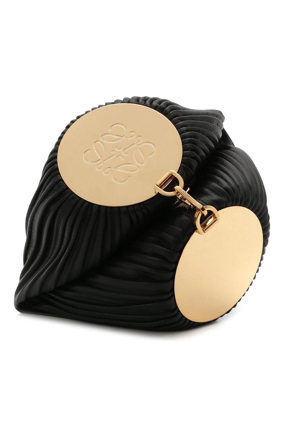 Женский сумка bracelet LOEWE черного цвета, арт. C912P84X02 | Фото 1 (Сумки-технические: Сумки top-handle; Материал: Натуральная кожа; Женское Кросс-КТ: Клатч-клатчи; Размер: small)