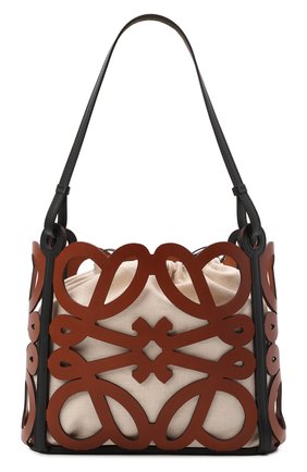 Женский сумка-тоут anagram small LOEWE коричневого цвета, арт. A821Q05X01 | Фото 1 (Сумки-технические: Сумки-шопперы; Размер: medium; Материал: Натуральная кожа)