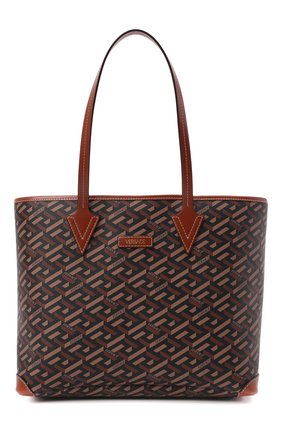 Женский сумка-тоут monogram VERSACE коричневого цвета по цене 68600 руб., арт. 1002218/1A01444 | Фото 1 Женский сумка-тоут monogram VERSACE коричневого цвета, арт. 1002218/1A01444 | Фото 1 (Размер: medium; Материал: Экокожа; Ошибки технического описания: Нет ширины; Сумки-технические: Сумки-шопперы)