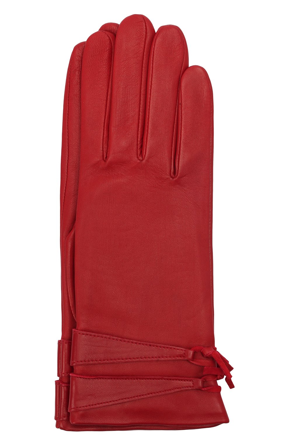 Женские кожаные перчатки AGNELLE красного цвета, арт. MUSE/S | Фото 1 (Материал: Натуральная кожа)