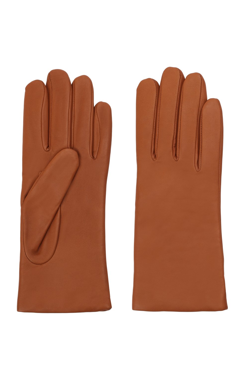 Женские кожаные перчатки AGNELLE коричневого цвета, арт. INES/A | Фото 2 (Материал: Натуральная кожа; Региональные ограничения белый список (Axapta Mercury): RU)