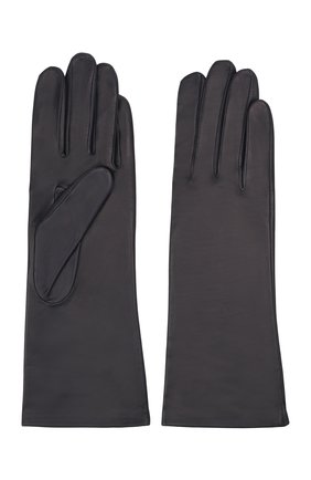 Женские кожаные перчатки AGNELLE темно-синего цвета, арт. CHRISTINA/S | Фото 2 (Материал: Натуральная кожа)