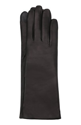 Женские кожаные перчатки AGNELLE черного цвета, арт. CHRISTINA/A | Фото 1 (Материал: Натуральная кожа)