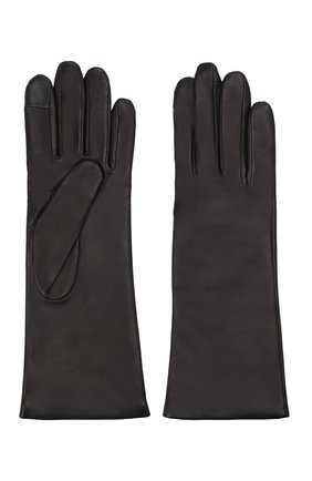 Женские кожаные перчатки AGNELLE черного цвета, арт. CHRISTINA/A | Фото 2 (Материал: Натуральная кожа)