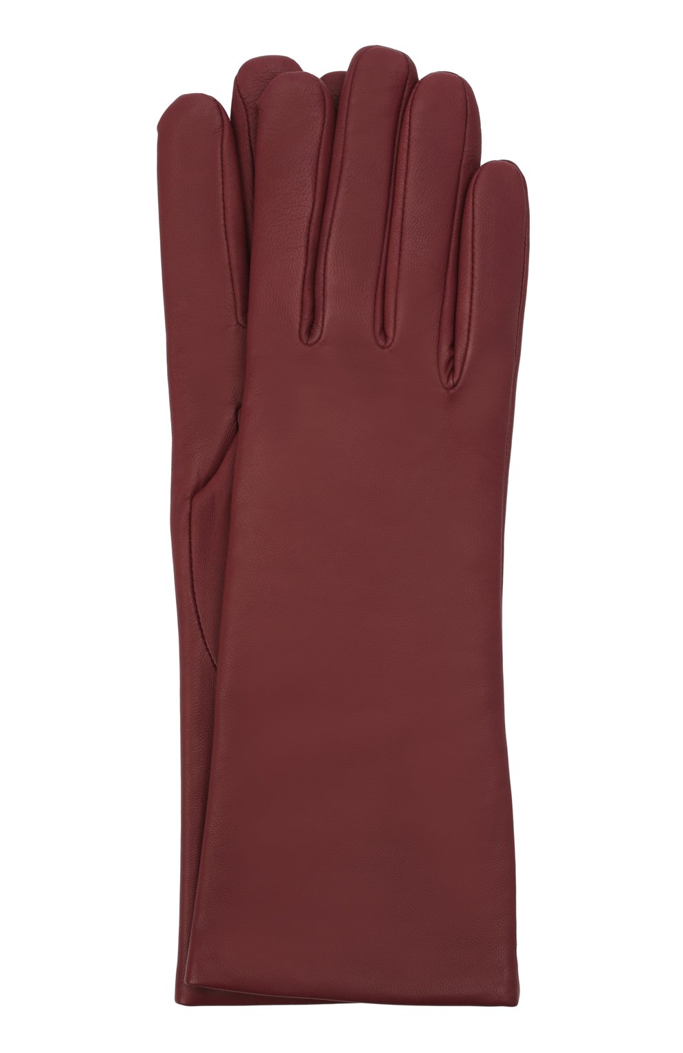 Женские кожаные перчатки AGNELLE бордового цвета, арт. CHRISTINA/A | Фото 1 (Материал: Натуральная кожа)