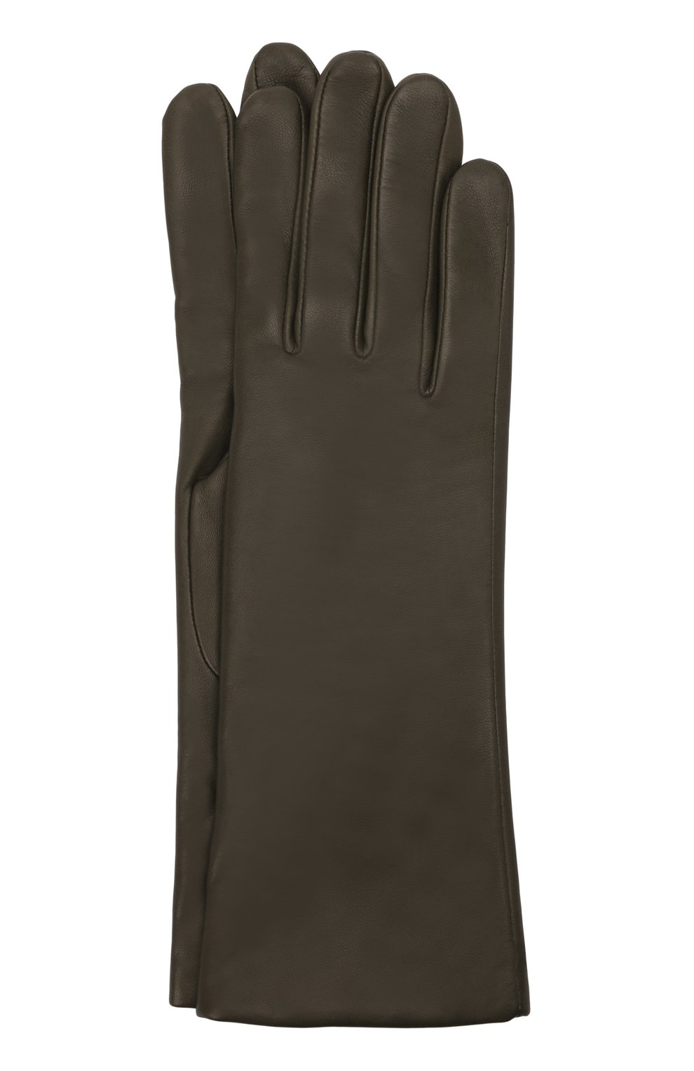 Женские кожаные перчатки AGNELLE хаки цвета, арт. CHRISTINA/A | Фото 1 (Материал: Натуральная кожа)