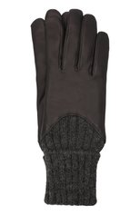 Женские кожаные перчатки AGNELLE темно-серого цвета, арт. CECILIA/A | Фото 1 (Материал: Натуральная кожа)