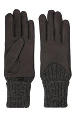 Женские кожаные перчатки AGNELLE темно-серого цвета, арт. CECILIA/A | Фото 2 (Материал: Натуральная кожа)