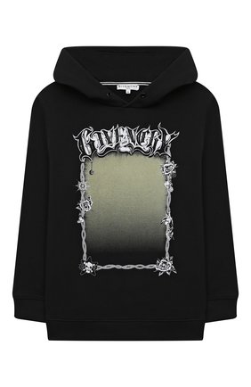 Детский хлопковое худи GIVENCHY черного цвета по цене 22000 руб., арт. H25298 | Фото 1 Детский хлопковое худи GIVENCHY черного цвета, арт. H25298 | Фото 1 (Материал внешний: Хлопок; Рукава: Длинные; Мальчики Кросс-КТ: Толстовка-одежда; Ростовка одежда: 10 - 11 лет | 140 - 146см, 12 лет | 152 см, 5 лет | 110 см, 6 лет | 116 см, 8 лет | 128 см)