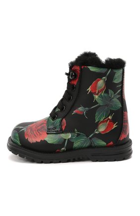 Детские кожаные ботинки DOLCE & GABBANA разноцветного цвета по цене 28800 руб., арт. D20073/AQ415 | Фото 2 Детские кожаные ботинки DOLCE & GABBANA разноцветного цвета, арт. D20073/AQ415 | Фото 2 (Материал утеплителя: Натуральный мех; Материал внешний: Кожа)