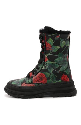 Детские кожаные ботинки DOLCE & GABBANA разноцветного цвета по цене 36900 руб., арт. D11057/AQ415/24-28 | Фото 2 Детские кожаные ботинки DOLCE & GABBANA разноцветного цвета, арт. D11057/AQ415/24-28 | Фото 2 (Материал утеплителя: Натуральный мех; Материал внешний: Кожа)