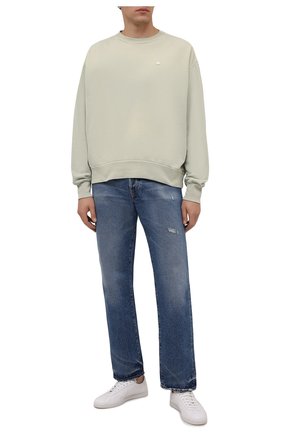 Мужской хлопковый свитшот ACNE STUDIOS светло-зеленого цвета по цене 25800 руб., арт. CI0081/M | Фото 2 Мужской хлопковый свитшот ACNE STUDIOS светло-зеленого цвета, арт. CI0081/M | Фото 2 (Рукава: Длинные; Материал внешний: Хлопок; Длина (для топов): Стандартные; Мужское Кросс-КТ: свитшот-одежда; Принт: Без принта; Стили: Спорт-шик)