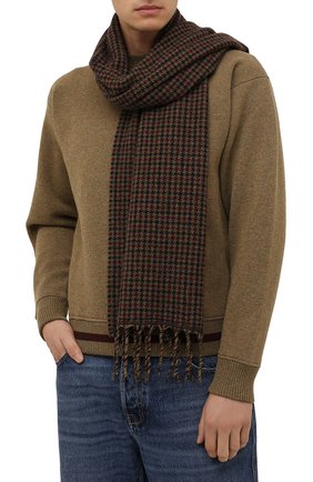 Мужской кашемировый шарф LORO PIANA коричневого цвета по цене 62650 руб., арт. FAL9107 | Фото 2 Мужской кашемировый шарф LORO PIANA коричневого цвета, арт. FAL9107 | Фото 2 (Материал: Шерсть, Кашемир, Текстиль; Кросс-КТ: кашемир)
