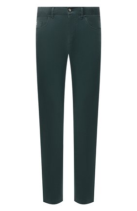 Мужские брюки из хлопка и кашемира ZILLI зеленого цвета, арт. M0W-D0170-C0CH1/S001 | Фото 1 (Материал внешний: Хлопок; Случай: Повседневный; Стили: Кэжуэл; Длина (брюки, джинсы): Стандартные)