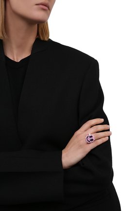 Женское кольцо смайл HIAYNDERFYT розового цвета, арт. 1-1PSMP | Фото 2 (Материал: Стекло)