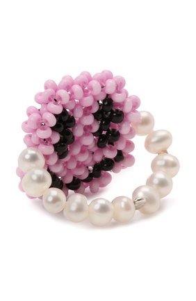 Женское кольцо смайл HIAYNDERFYT розового цвета, арт. 1-1PSMP | Фото 3 (Материал: Стекло)