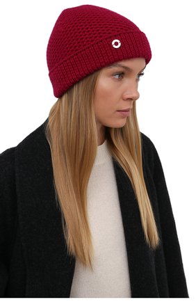 Женская кашемировая шапка LORO PIANA бордового цвета, арт. FAE1298 | Фото 2 (Материал: Кашемир, Шерсть, Текстиль)