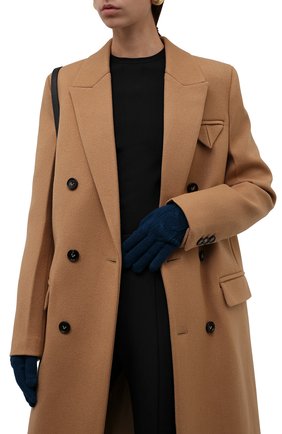Женские кашемировые перчатки LORO PIANA синего цвета по цене 39950 руб., арт. FAI8570 | Фото 2 Женские кашемировые перчатки LORO PIANA синего цвета, арт. FAI8570 | Фото 2 (Материал: Кашемир, Шерсть)