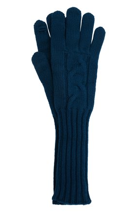 Женские кашемировые перчатки LORO PIANA синего цвета, арт. FAI8570 | Фото 1 (Материал: Кашемир, Шерсть, Текстиль)