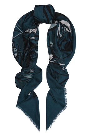 Женская шаль из кашемира и шелка LORO PIANA синего цвета, арт. FAL9245 | Фото 1 (Материал: Шелк, Текстиль, Кашемир, Шерсть)