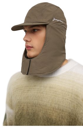 Мужская шапка-балаклава la cagoule JACQUEMUS хаки цвета по цене 10550 руб., арт. 216AC203-5050 | Фото 2 Мужская шапка-балаклава la cagoule JACQUEMUS хаки цвета, арт. 216AC203-5050 | Фото 2 (Материал: Синтетический материал, Хлопок, Текстиль)