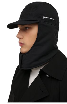Мужская шапка-балаклава la cagoule JACQUEMUS черного цвета по цене 10550 руб., арт. 216AC203-5050 | Фото 2 Мужская шапка-балаклава la cagoule JACQUEMUS черного цвета, арт. 216AC203-5050 | Фото 2 (Материал: Синтетический материал, Хлопок, Текстиль)