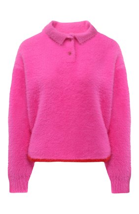 Женский пуловер JACQUEMUS фуксия цвета по цене 46200 руб., арт. 213KN601-2390 | Фото 1 Женский пуловер JACQUEMUS фуксия цвета, арт. 213KN601-2390 | Фото 1 (Материал внешний: Синтетический материал; Рукава: Длинные; Длина (для топов): Стандартные; Женское Кросс-КТ: Пуловер-одежда; Стили: Минимализм)