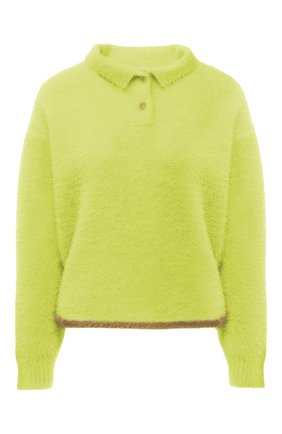 Женский пуловер JACQUEMUS светло-зеленого цвета по цене 46200 руб., арт. 213KN601-2390 | Фото 1 Женский пуловер JACQUEMUS светло-зеленого цвета, арт. 213KN601-2390 | Фото 1 (Материал внешний: Синтетический материал; Длина (для топов): Стандартные; Рукава: Длинные; Женское Кросс-КТ: Пуловер-одежда; Стили: Минимализм)