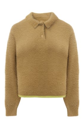 Женский пуловер JACQUEMUS бежевого цвета по цене 46200 руб., арт. 213KN601-2390 | Фото 1 Женский пуловер JACQUEMUS бежевого цвета, арт. 213KN601-2390 | Фото 1 (Рукава: Длинные; Длина (для топов): Стандартные; Материал внешний: Синтетический материал; Женское Кросс-КТ: Пуловер-одежда; Стили: Минимализм)