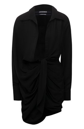Женское платье из вискозы и шерсти JACQUEMUS черного цвета по цене 65450 руб., арт. 213DR009-1020 | Фото 1