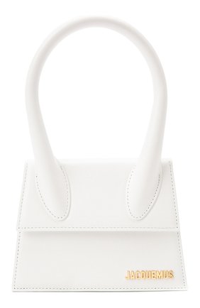 Женская сумка le chiquito moyen JACQUEMUS белого цвета, арт. 213BA002-3000 | Фото 1 (Размер: mini; Ремень/цепочка: На ремешке; Материал: Натуральная кожа; Сумки-технические: Сумки top-handle)