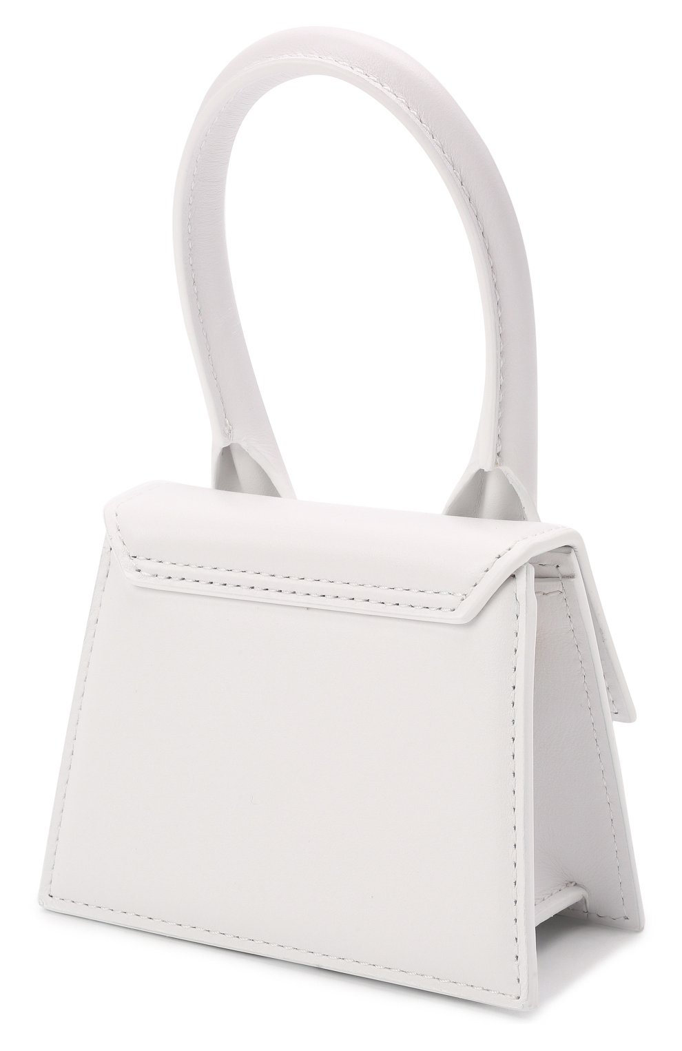 Женская сумка le chiquito mini JACQUEMUS белого цвета, арт. 213BA001-3000 | Фото 3 (Сумки-технические: Сумки top-handle; Материал: Натуральная кожа; Размер: mini; Ремень/цепочка: На ремешке)