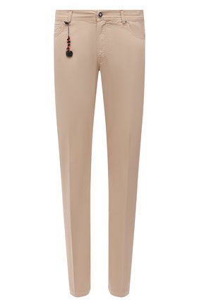 Мужские брюки из хлопка и шелка MARCO PESCAROLO бежевого цвета, арт. NERANOM18 4300 MP12 | Фото 1 (Материал внешний: Хлопок; Длина (брюки, джинсы): Стандартные; Случай: Повседневный; Стили: Кэжуэл)