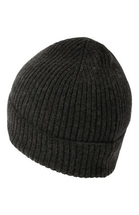 Мужская кашемировая шапка lyon CANOE темно-серого цвета, арт. 4912211 | Фото 2 (Материал: Шерсть, Кашемир, Текстиль; Кросс-КТ: Трикотаж)
