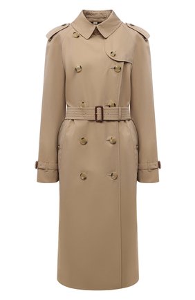 Женский хлопковый тренч waterloo BURBERRY бежевого цвета по цене 179000 руб., арт. 8045785 | Фото 1 Женский хлопковый тренч waterloo BURBERRY бежевого цвета, арт. 8045785 | Фото 1 (Длина (верхняя одежда): Длинные; Материал подклада: Хлопок; Материал внешний: Хлопок; Рукава: Длинные; Стили: Кэжуэл)