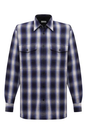 Мужская хлопковая рубашка DRIES VAN NOTEN синего цвета по цене 49100 руб., арт. 212-020756-3238 | Фото 1 Мужская хлопковая рубашка DRIES VAN NOTEN синего цвета, арт. 212-020756-3238 | Фото 1 (Материал внешний: Хлопок; Случай: Повседневный; Принт: Клетка; Рукава: Длинные; Манжеты: На пуговицах; Воротник: Кент; Стили: Кэжуэл; Длина (для топов): Удлиненные)