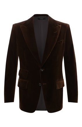 Мужской хлопковый пиджак TOM FORD темно-коричневого цвета по цене 333500 руб., арт. 2VER58/11AL40 | Фото 1 Мужской хлопковый пиджак TOM FORD темно-коричневого цвета, арт. 2VER58/11AL40 | Фото 1 (Рукава: Длинные; Материал внешний: Хлопок; Материал подклада: Шелк, Купро; Длина (для топов): Стандартные; 1-2-бортные: Однобортные; Случай: Вечерний; Стили: Классический; Пиджаки М: Приталенный)
