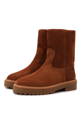 Женские замшевые сапоги yari JIMMY CHOO коричневого цвета по цене 79950 руб., арт. YARI FLAT/ZVD | Фото 1 Женские замшевые сапоги yari JIMMY CHOO коричневого цвета, арт. YARI FLAT/ZVD | Фото 1 (Материал утеплителя: Натуральный мех; Каблук тип: Устойчивый; Материал внешний: Замша, Кожа; Каблук высота: Низкий; Высота голенища: Низкие; Подошва: Платформа)