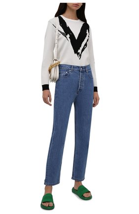 Женские резиновые шлепанцы ALEXANDER MCQUEEN зеленого цвета по цене 24500 руб., арт. 666983/W4QS0 | Фото 2 Женские резиновые шлепанцы ALEXANDER MCQUEEN зеленого цвета, арт. 666983/W4QS0 | Фото 2 (Материал внешний: Резина; Подошва: Плоская, Платформа)