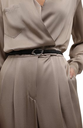Женский кожаный ремень ALEXANDER MCQUEEN черного цвета, арт. 678959/1BR0Y | Фото 2 (Кросс-КТ: Тонкие; Материал: Натуральная кожа)