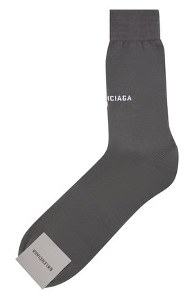 Мужские хлопковые носки BALENCIAGA серого цвета по цене 7615 руб., арт. 530181/468B8 | Фото 1 Мужские хлопковые носки BALENCIAGA серого цвета, арт. 530181/468B8 | Фото 1 (Материал внешний: Хлопок; Кросс-КТ: бельё)