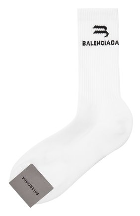 Мужские хлопковые носки BALENCIAGA белого цвета по цене 9570 руб., арт. 659279/472B4 | Фото 1 Мужские хлопковые носки BALENCIAGA белого цвета, арт. 659279/472B4 | Фото 1 (Материал внешний: Хлопок; Кросс-КТ: бельё)