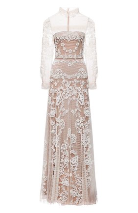 Женское платье VALENTINO светло-бежевого цвета по цене 1925000 руб., арт. WB0VDCF61ED | Фото 1 Женское платье VALENTINO светло-бежевого цвета, арт. WB0VDCF61ED | Фото 1 (Рукава: Длинные; Материал подклада: Вискоза; Материал внешний: Синтетический материал; Длина Ж (юбки, платья, шорты): Макси; Стили: Романтичный; Случай: Вечерний; Женское Кросс-КТ: Платье-одежда)