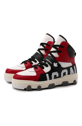 Мужские кожаные кеды basket DSQUARED2 разноцветного цвета по цене 49250 руб., арт. SNM0182 01500001 | Фото 1 Мужские кожаные кеды basket DSQUARED2 разноцветного цвета, арт. SNM0182 01500001 | Фото 1 (Материал внутренний: Натуральная кожа; Подошва: Массивная)