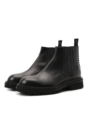 Мужские кожаные челси ATTIMONELLI'S черного цвета, арт. AA636V2 | Фото 1 (Материал внутренний: Натуральная кожа; Подошва: Массивная; Мужское Кросс-КТ: Сапоги-обувь, Челси-обувь; Материал внешний: Кожа; Материал утеплителя: Без утеплителя)